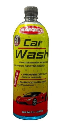 6 Litros Shampoo Con Cera Car Wash Margrey 1 Litro 