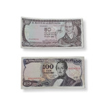 2 Billetes De Colombia 50 Y 100 Pesos Oro