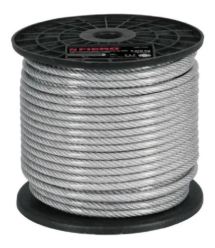 75m Cable Acero Recubierto Rígido 7x7 Hilos 1/8'' (3mm)