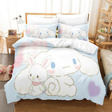 Juego De Ropa De Cama Cute Anime Baby Cinnamoroll, 3 Piezas