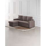 Sillón Sofa Cama Esquinero 3 Cuerpos + Baulera +puerto Usb