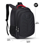 Mochila Porta Notebook Hasta 17' Urbana Ejecutiva Acolchada Smart Bag Con Usb Para Celular Capacidad Grande Escolar Color Negro