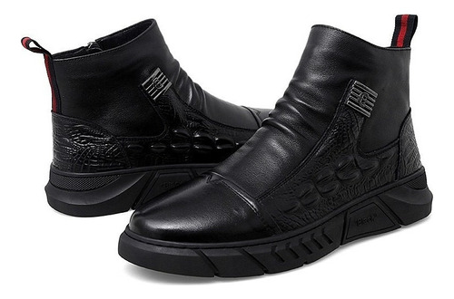 Hombres Casual Zapatos De Cuero De Lujo Chelsea Botas