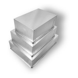 Kit 3 Peças Retangular Alumínio 36x26, 30x22 E 25x17