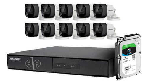 Kit Seguridad Hikvision Dvr 16ch + 1tb + 10 Cam 1080p 