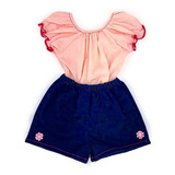 Conjunto Niña Short Y Blusa - Vestido Niña Rosa Y Jean