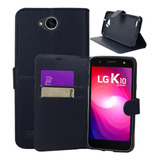 Capa Carteira + Película Hydrogel Privacy Para LG K10 Power 