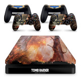 Skin Adesivo Protetor Ps4 Slim Rise Shadow Lara Croft: Tomb