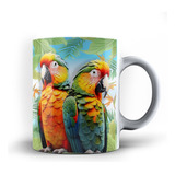 Caneca Xicara Aves Arara Verde Papagaio Brasil 24