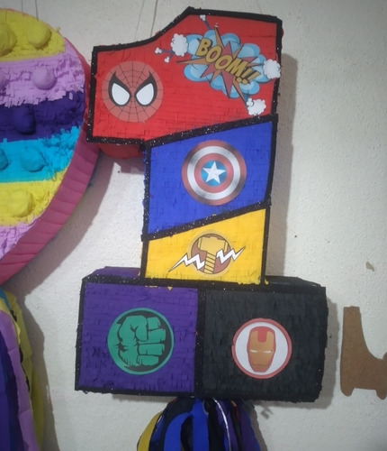 Piñata Cumpleaños Tematica Numero Uno Avengers 