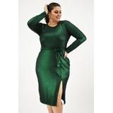 Vestido Metalico Roman Fashion /tallas Extras, 4259 (verde B