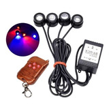 Farol Strobo Led Vermelho E Azul Carro Moto Controle Remoto