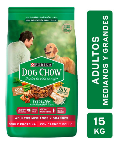 Dog Chow Adulto Mediano Y Grande X 15 Kg