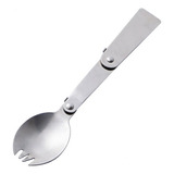 4x Acero Inoxidable Plegable Spork Cuchara Tenedor Viaje