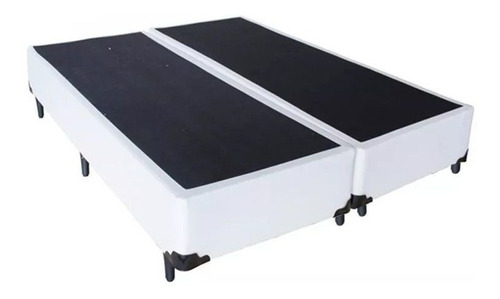 Base Cama Box Bipartido Casal Corino Branco 40x138x188