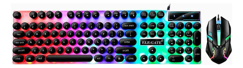 Kit Teclado Mouse Gamer Luz Rgb Iluminado Led Usb Alambrico