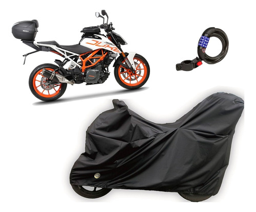 Pijama Carpa Moto Ktm Duke200 Con Baúl Argollas + Candado