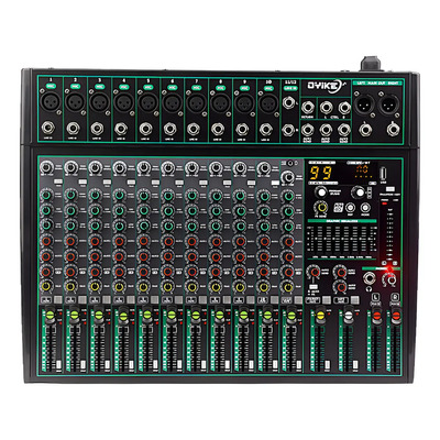 Mezclador De Sonido Oyike Ag12 Profesional,consolas De Sonido 12 Canales Mezclador Audio 99 Dsp Efectos Bluetooth Dj Mixer,usb\u002Fmp3\u002Fxrl\u002Faux2,cada Canal Tiene Su Propio Botón De Silencio Independiente | Meses sin interés
