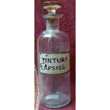 Antiguo Frasco De Farmacia Tintura Capsica 17.5 Cm