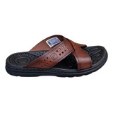 Chinelo Masculina De Couro Sandália Para Homem Pegada Z585