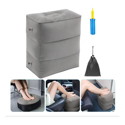 Almohada Hinchable Para Reposapiés Viaje Cama De Avión Gris