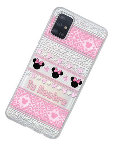 Funda Para Galaxy Minnie Mouse Ugly Sweater Navidad Nombre