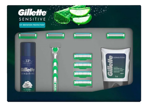 Kit De Afeitado Gillette Sensitive Proteccion Irritacion