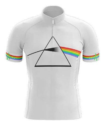 Camisa Ciclista Pink Floyd Branco Infantil Treino Training