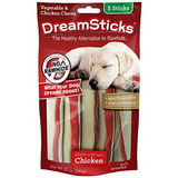 Dreamsticks Cuero Crudo Vegetal Exento De Chew, Pollo, Carne