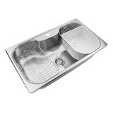 Bacha Cocina Johnson Luxor Si85 Satinada + 2 Acc Cjn0027