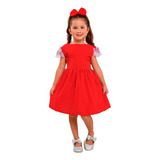 Vestido Infantil Natal Ano Novo Renda + Laço Blogueira Diva