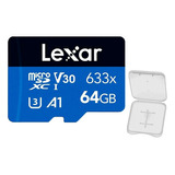 Cartão De Memória Lexar Micro Sdxc 64gb Microsd 100mbs +case