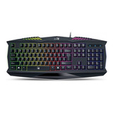 Teclado Gamer Genius Gx Gaming Scorpion K220 Qwerty Español Color Negro Con Luz De 7 Colores