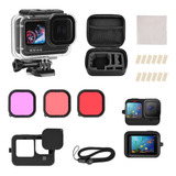 Kit Carcasa Protector Cámara Funda Para Gopro 10/9 Black