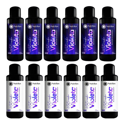 Shampoo Y Acondicionador Matizador Azul Violeta 12 X 500 Ml 