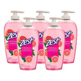 Jabón Líquido Manos Zest Toronja Y Albahaca 220ml 6 Pack **