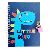 Diario Intimo Infantil Con Candado Llave 18x13cm Diseño Dino