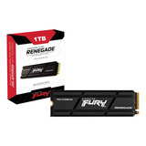 Ssd Kingston Fury Renegade 1tb Nvme M.2 Com Dissipador De Calor Pcie 4.0 1000gb Sfyrsk/1000g Pc Notebook Ps5 Gamer Leitura 7300mb/s Gravação 6000mb/s