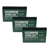 Kit 3 Baterias Duran 12ah 12v Nobreak Vrla Gel Selada Rbc6