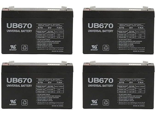 Batería De 6 V 7 Ah Ups Para Technacell Ep665 - Paquete De 4