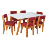 Juego De Comedor Nórdico Mesa 1,60x0,80 Mas 6 Sillas Paris