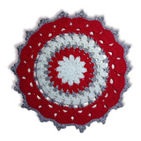Carpeta Crochet Centro De Mesa Tejido 30cm Artesanal Navidad