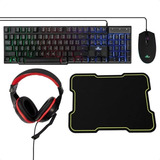 Kit Teclado Mouse Diadema Y Mousepad Yeyian Hydra Nl Gamer