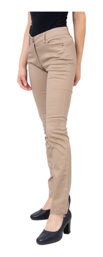 Pantalon Mujer Gabardina Semi Elastizado Recto Talle Grande