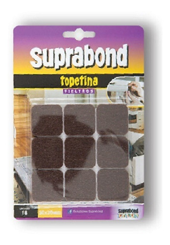 Topetina Suprabond De Fieltro Marrón Cuadrada 30mm Cuadrado