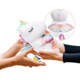 Peluche Unicornio Blanco Sentado Alas Corazón Pony Regalo