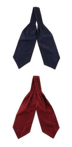 Conjunto De 2 Gravatas De Seda Polka Dot Homens Laços