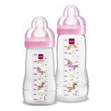 Kit Mamadeira Mam Antivazamento 270 E 330ml Easy Active Rosa