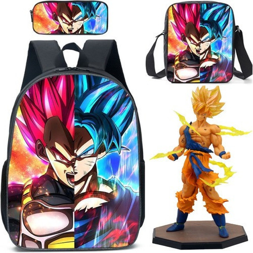 Mochilas Escolares Anime Goku Estudiante Mochila 4 Piezas/se