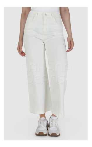 Pantalon Wide Leg Crop Crudo Elastizado